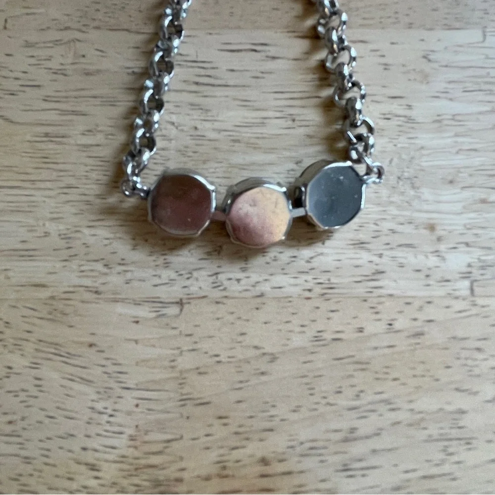 Crystal Silver Night Patina Three Setting Bracelet Set In Rhodium